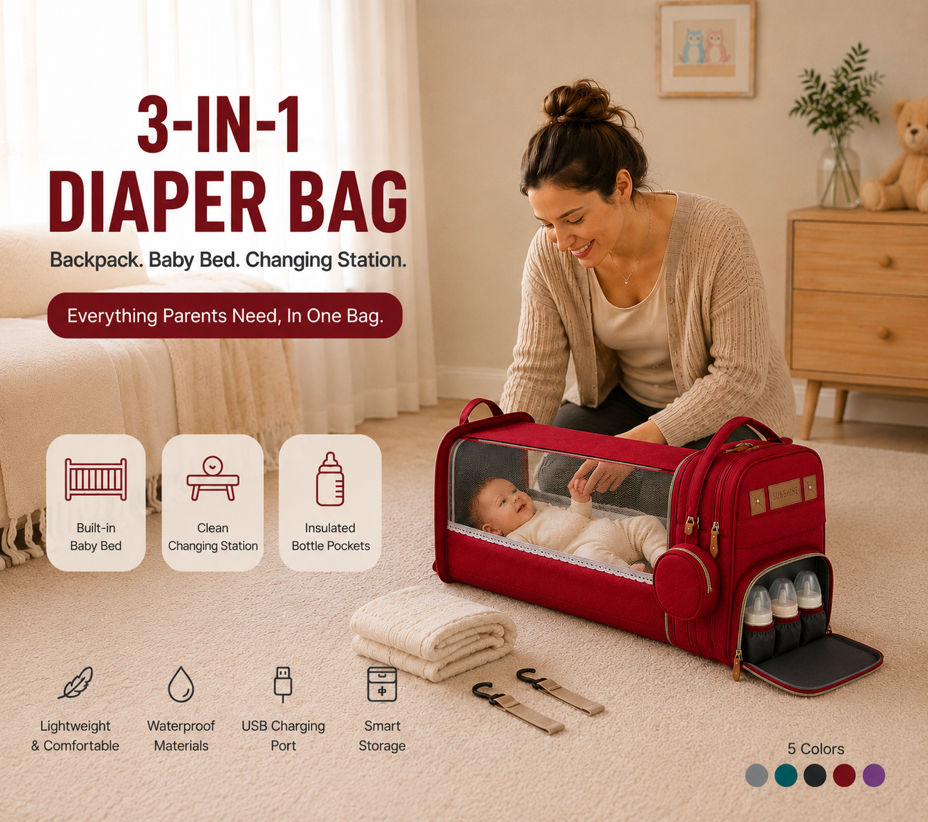 Snoozbub™️3-in-1 BedPack